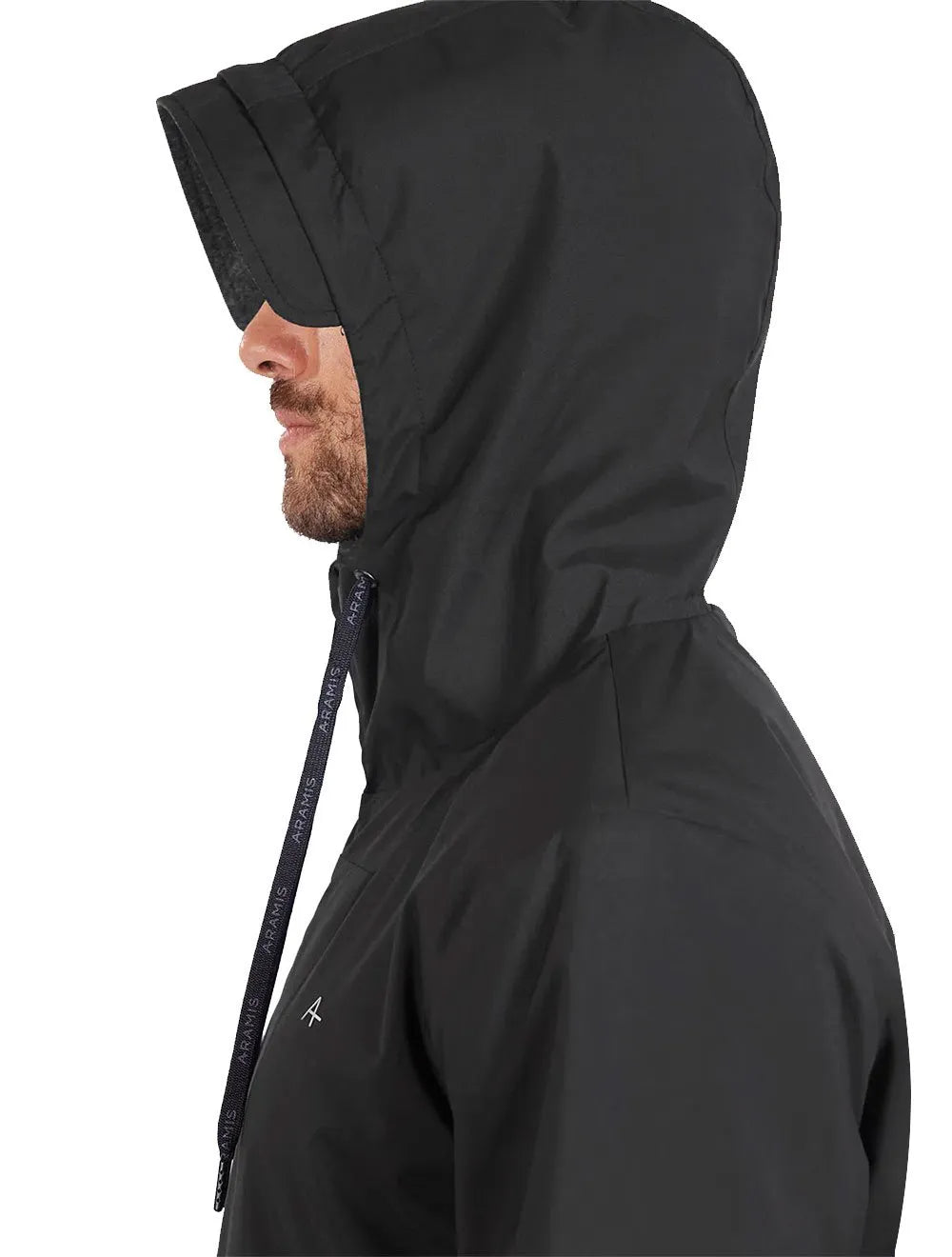Jaqueta Aramis Masculina Nylon Dupla Face Hoodie Liquid Repeller Preta