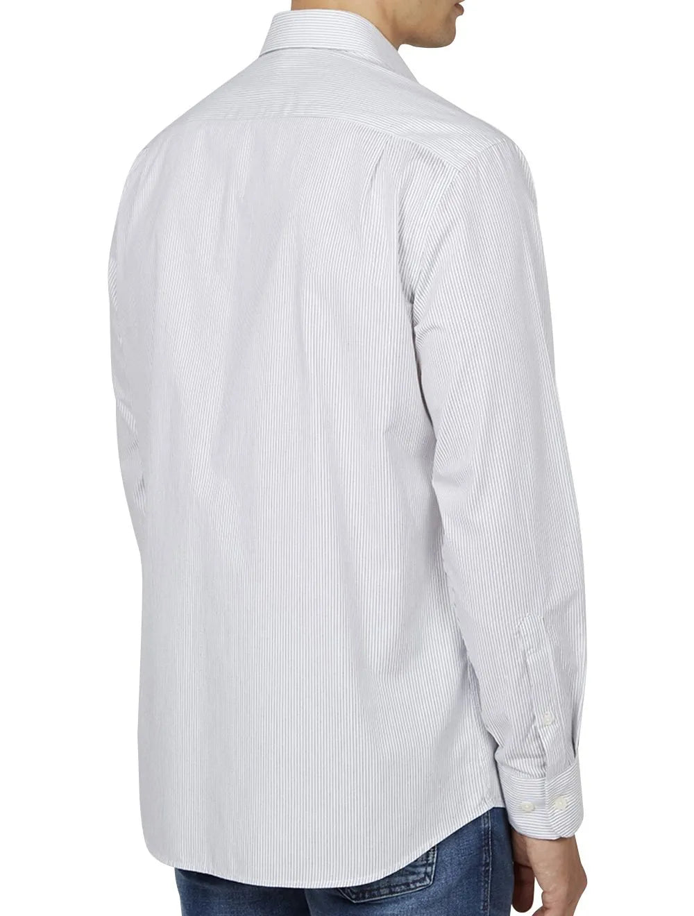 Camisa Dudalina Masculina Comfort Pocket Listrada Lines Azul