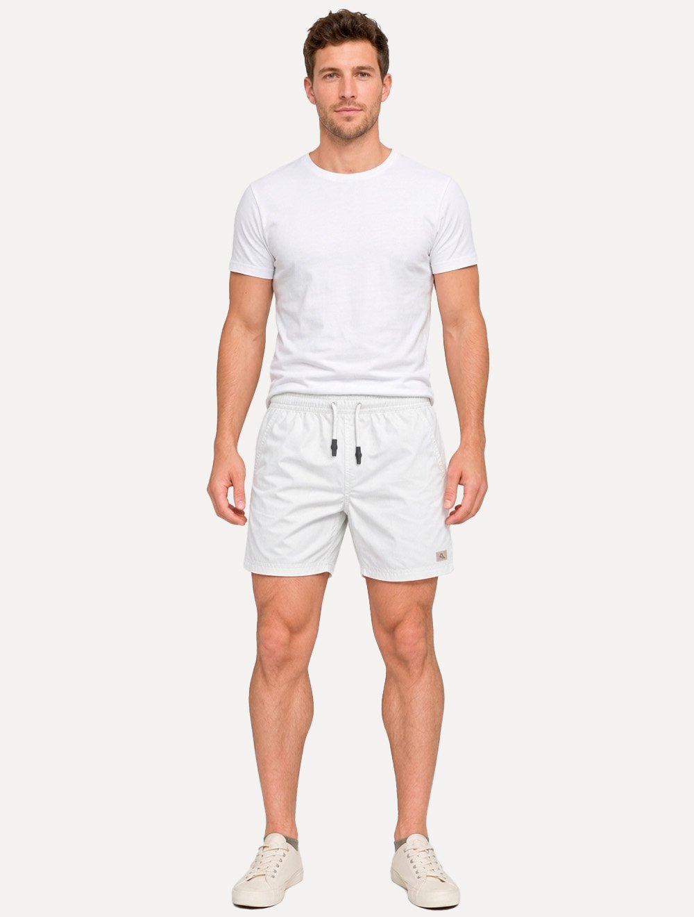 Short Calvin Klein Jeans Sarja Masculino Logo Vermelha Color Elastic Branco