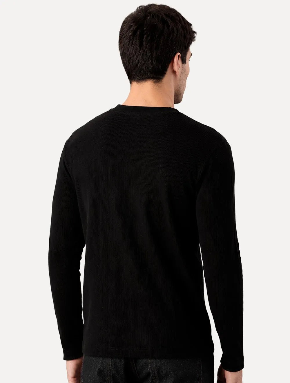 Camiseta Calvin Klein Jeans Masculina Manga Longa Quadrile Preta