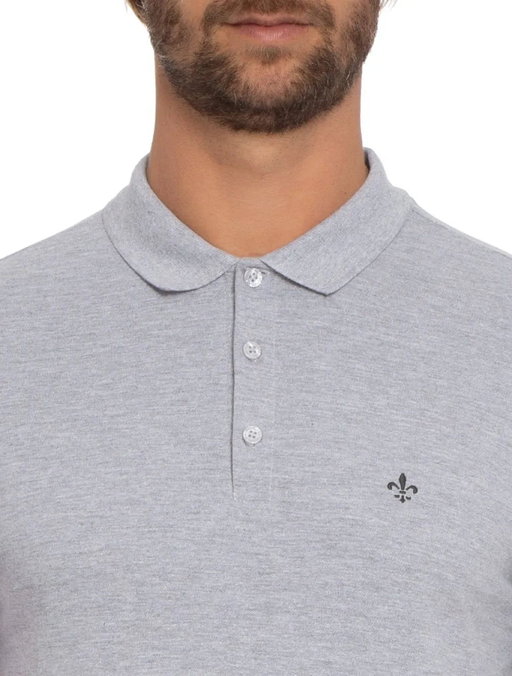 Polo Dudalina Masculina Essentials Extra Cotton Cinza Mescla