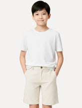 Bermuda Reserva Infantil Casual Linho Tal Pai Tal FIlho Areia
