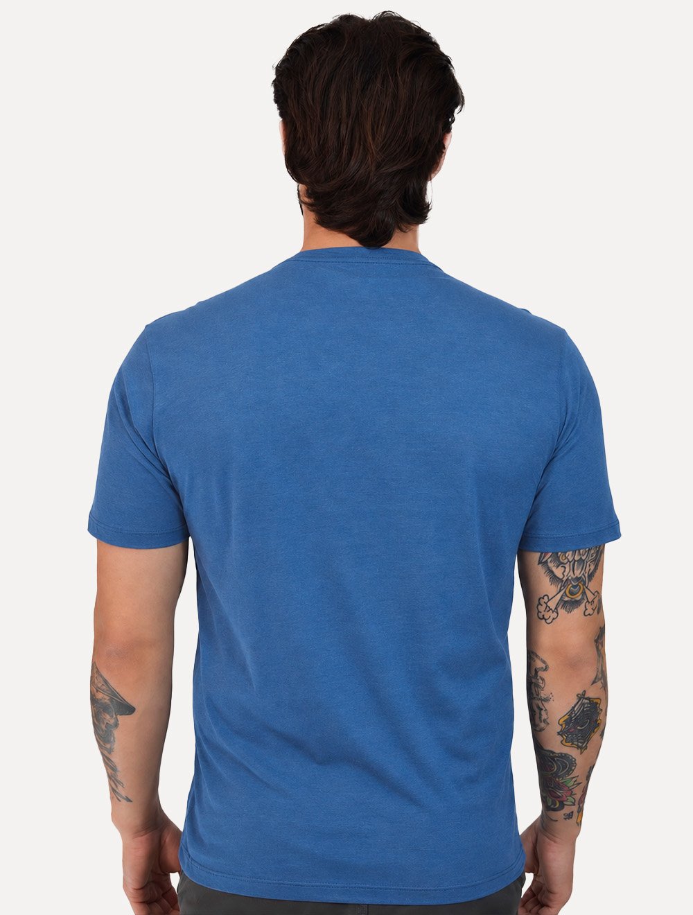 Camiseta Guess Masculina Classic Logo Embossed Azul Médio
