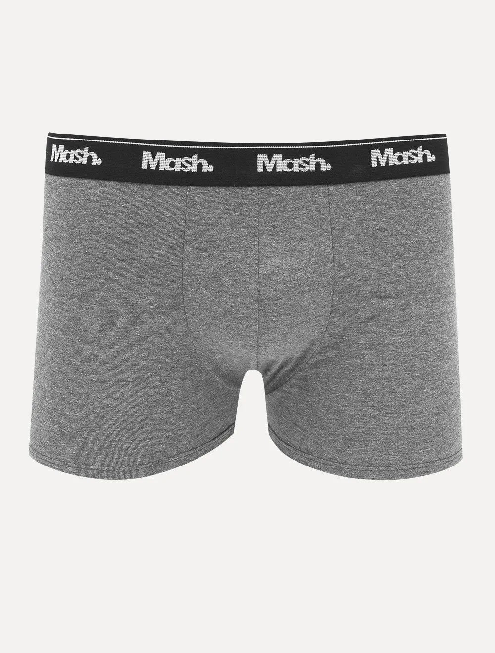 Cueca Mash Boxer Cotton Basic Light Logo Cinza Mescla Escuro