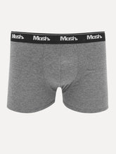 Cueca Mash Boxer Cotton Basic Light Logo Cinza Mescla Escuro