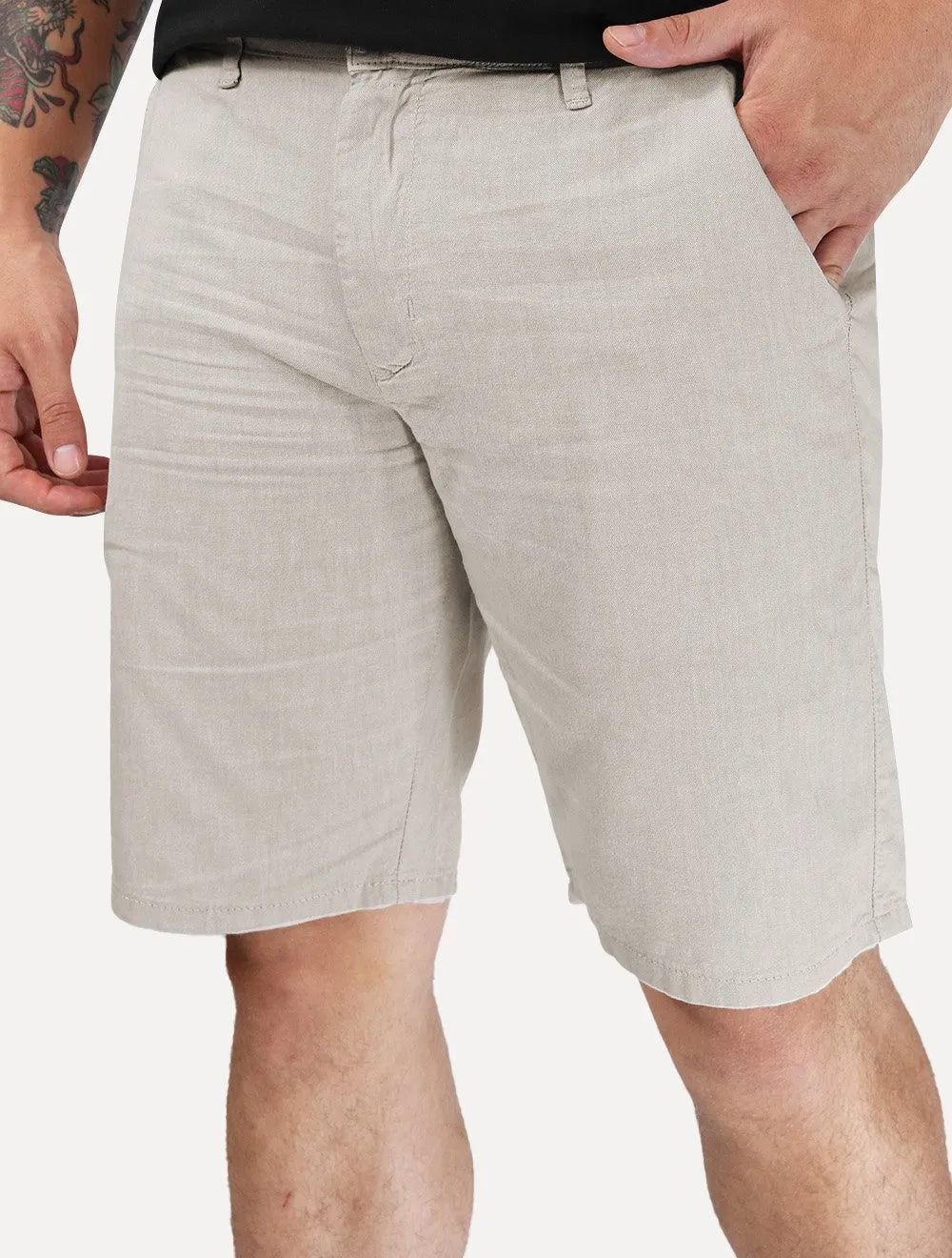 Bermuda King & Joe Masculina Casual Flamê Cinza Claro
