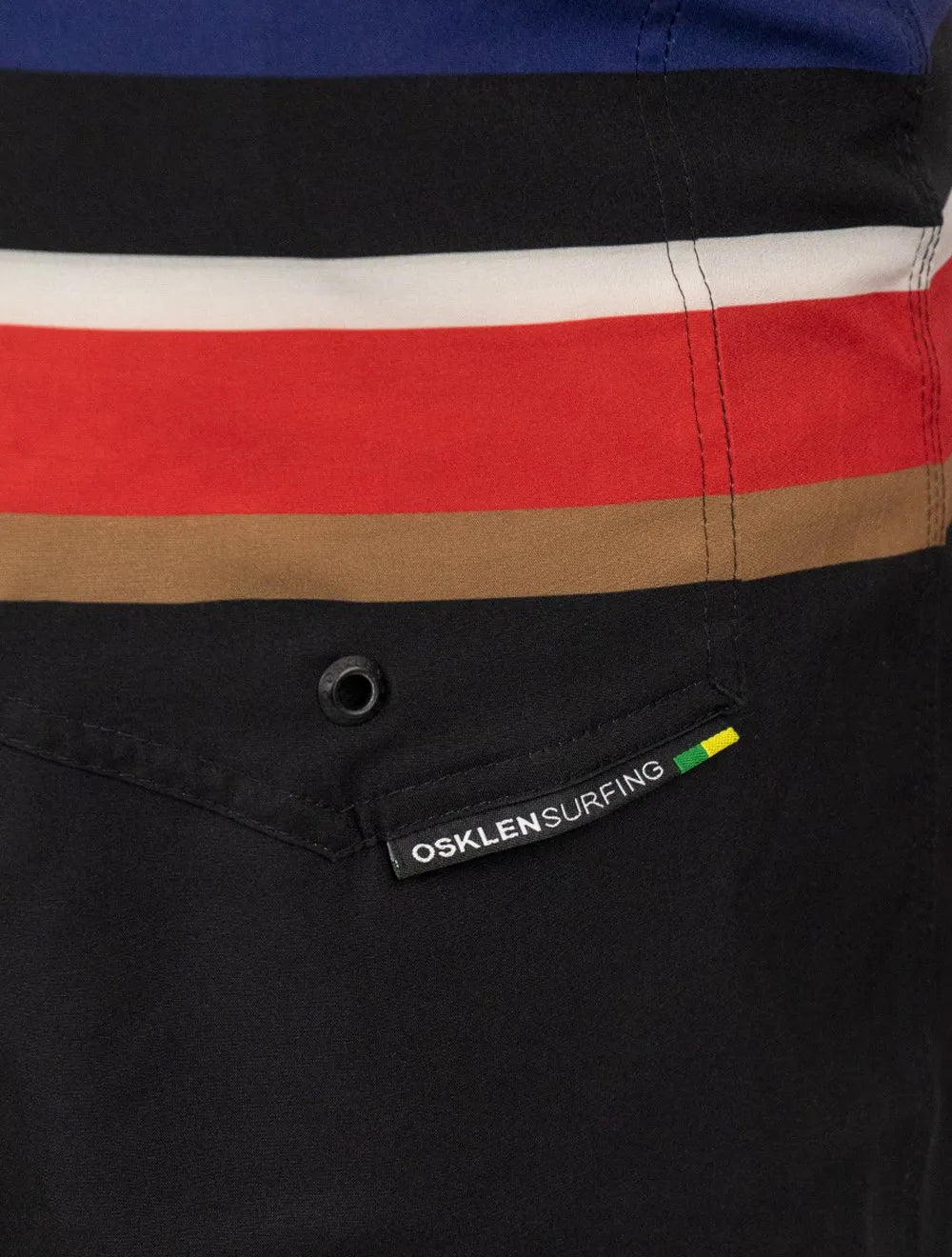 Bermuda Osklen Masculina D'Água Surf Tex Stripes Cáqui/Preta