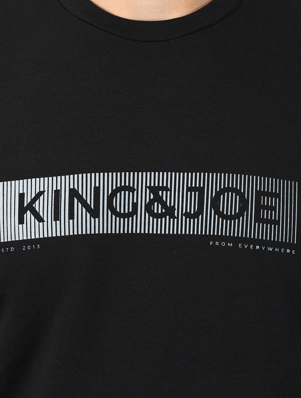 Camiseta King & Joe Masculina Premium Cotton Flex Block Stripe Preto