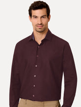 Camisa Dudalina Masculina Comfort Superfine Cotton Mono Logo Vermelho Escuro