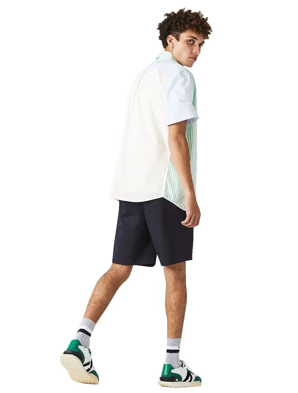 Bermuda Lacoste Masculina Sarja Regular Cotton Stretch Azul Marinho