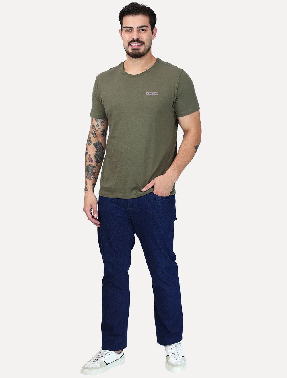 Camiseta John John Masculina Slim Fit Flame Verde Militar