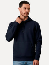 Casaco de Moletom Calvin Klein Hood CK Logo Embroidered Azul Marinho