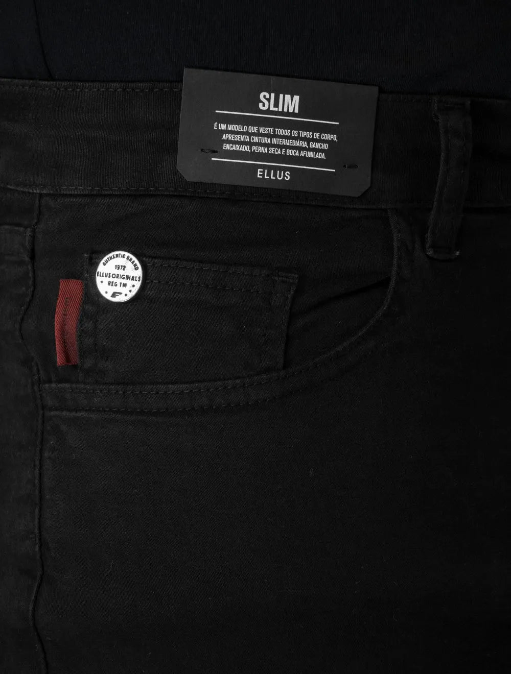 Calça Ellus Sarja Color Twill Slim Preta