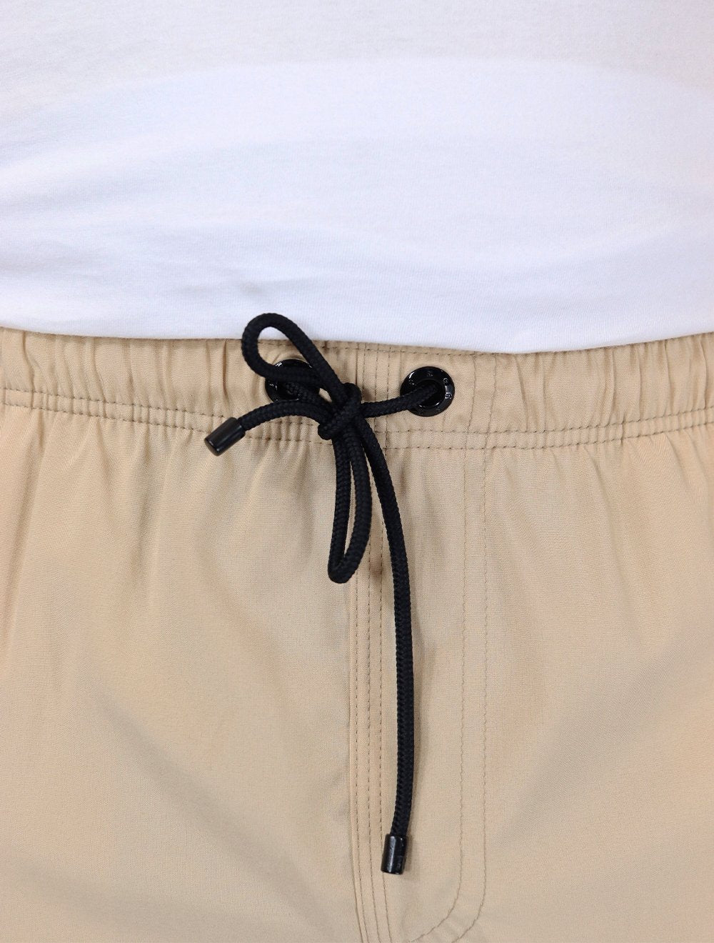 Short Reserva D'Água Beachwear Liso Tag Lateral Caqui