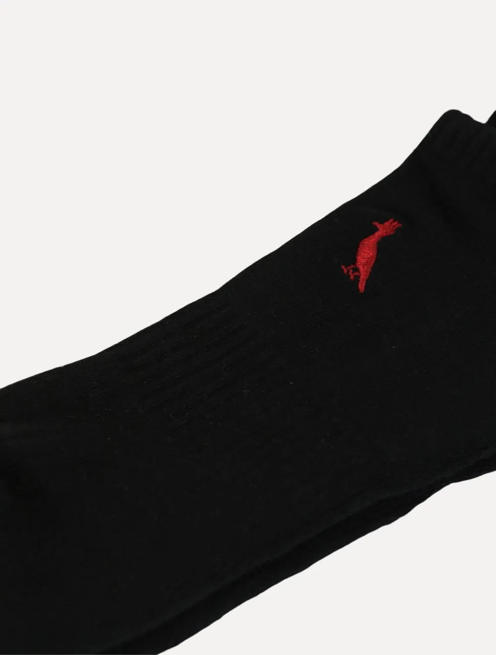 Meia Reserva Masculina Cano Curto Pica-Pau Bordado Preta