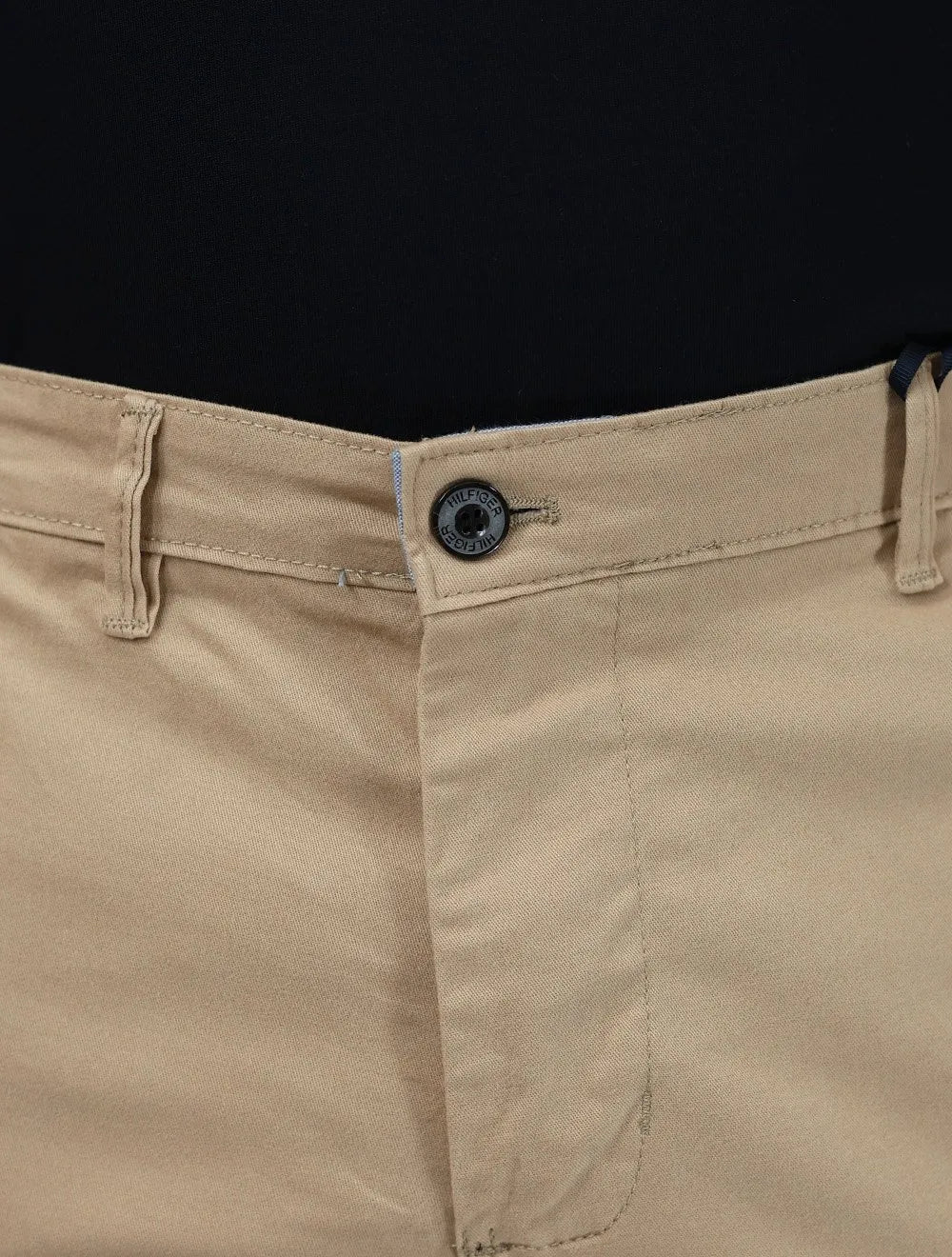 Bermuda Tommy Hilfiger Masculina de Sarja Stretch Caqui Médio
