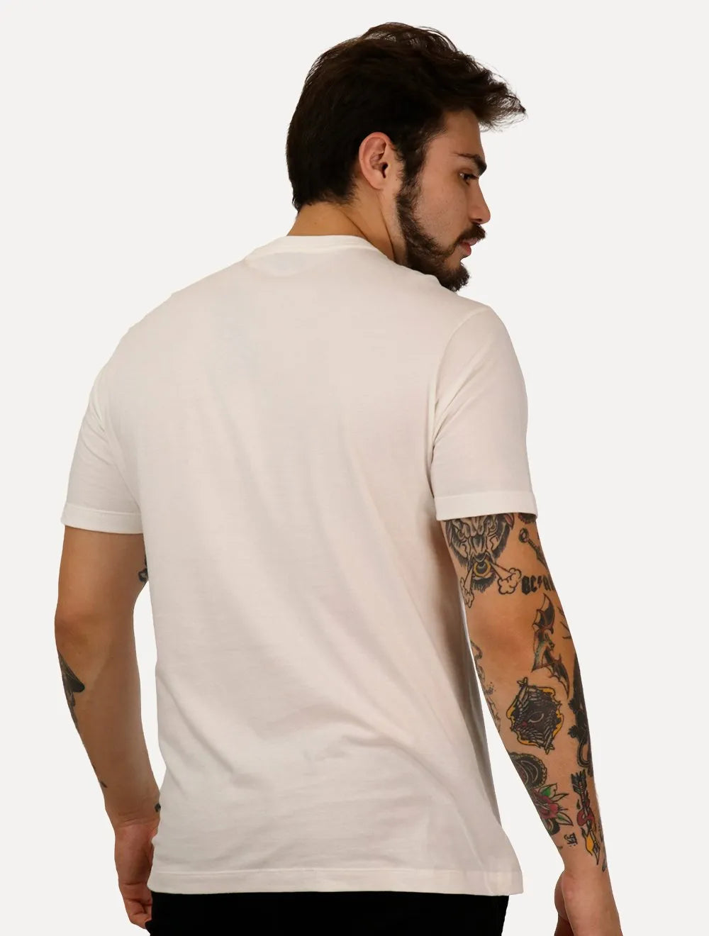 Camiseta Aramis Masculina Regular Lírio Fotografia Off-White