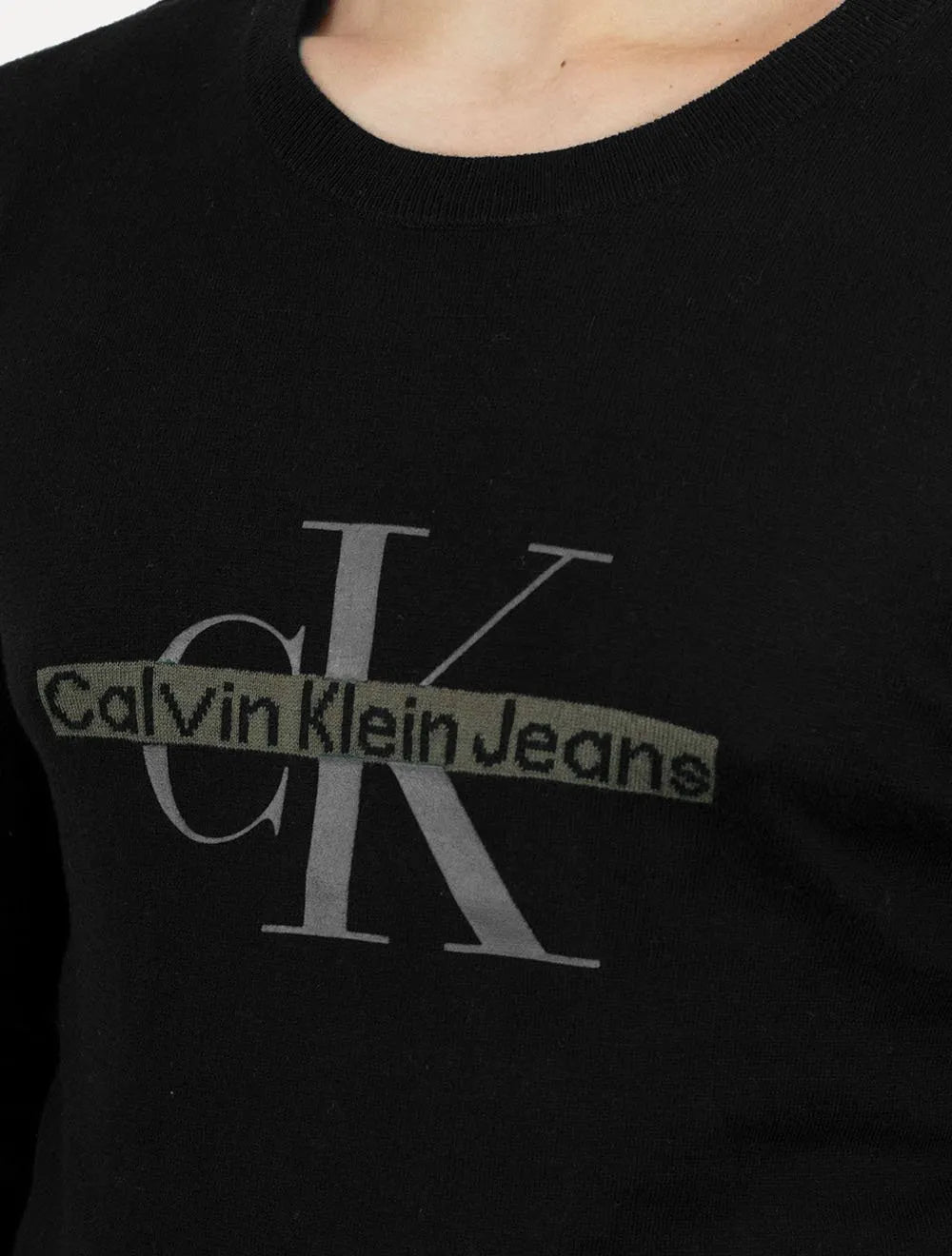 Suéter Calvin Klein Jeans Masculino Tricot Logo Reissue Preto