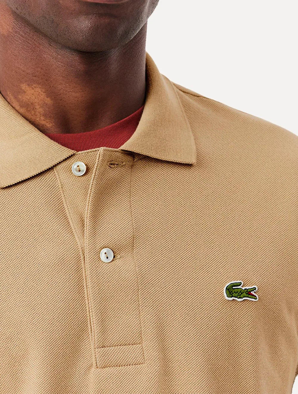 Polo Lacoste Masculina L.12.12 Cáqui Claro