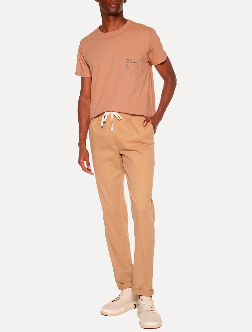Camiseta Von der Volke Masculina Origineel Pocket Ams Goods Cáqui
