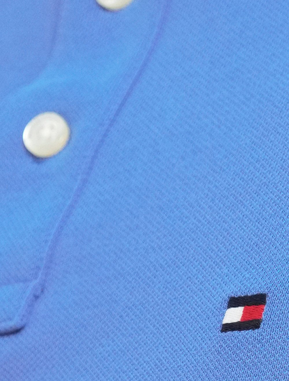 Polo Tommy Hilfiger Masculina Slim Piquet 1985 Azul