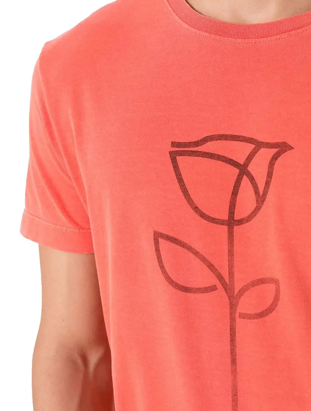 Camiseta Osklen Masculina Slim Stone Rose Stroke Vermelho Ocre
