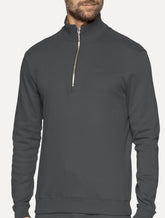Blusão Calvin Klein Masculino Suedine Half Zip Chumbo