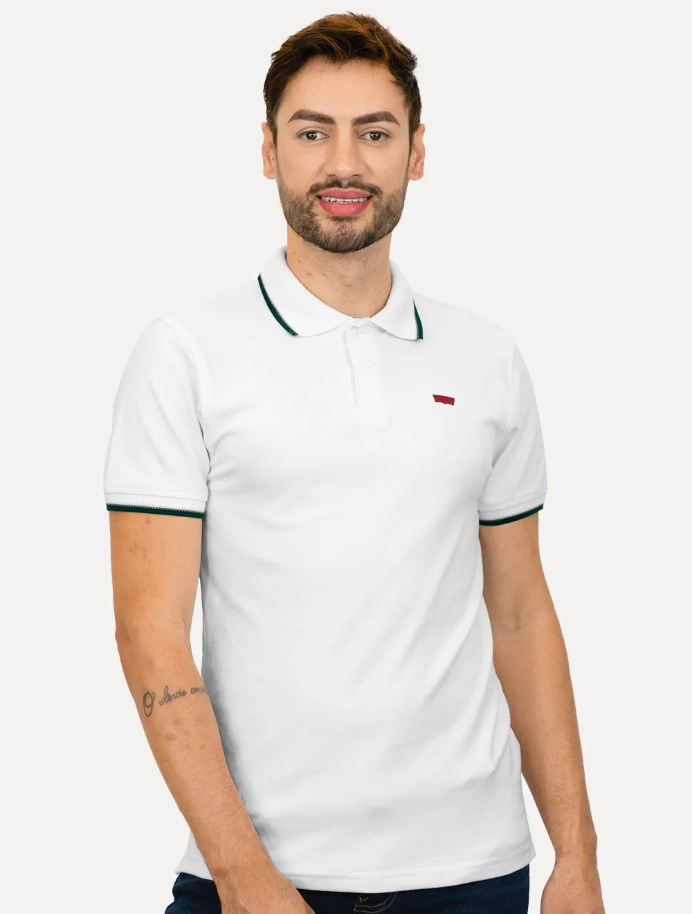 Polo Levis Masculina Slim Housemark Frieze Branca
