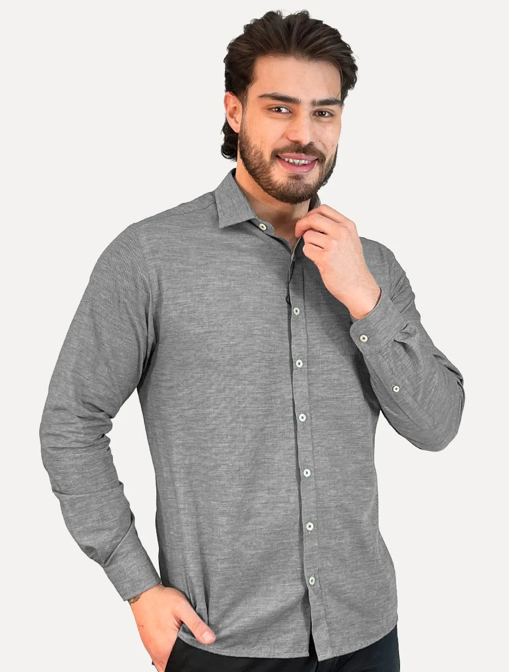 Camisa Dudalina Masculina Slim Fit Superfine Cotton Striped Preto
