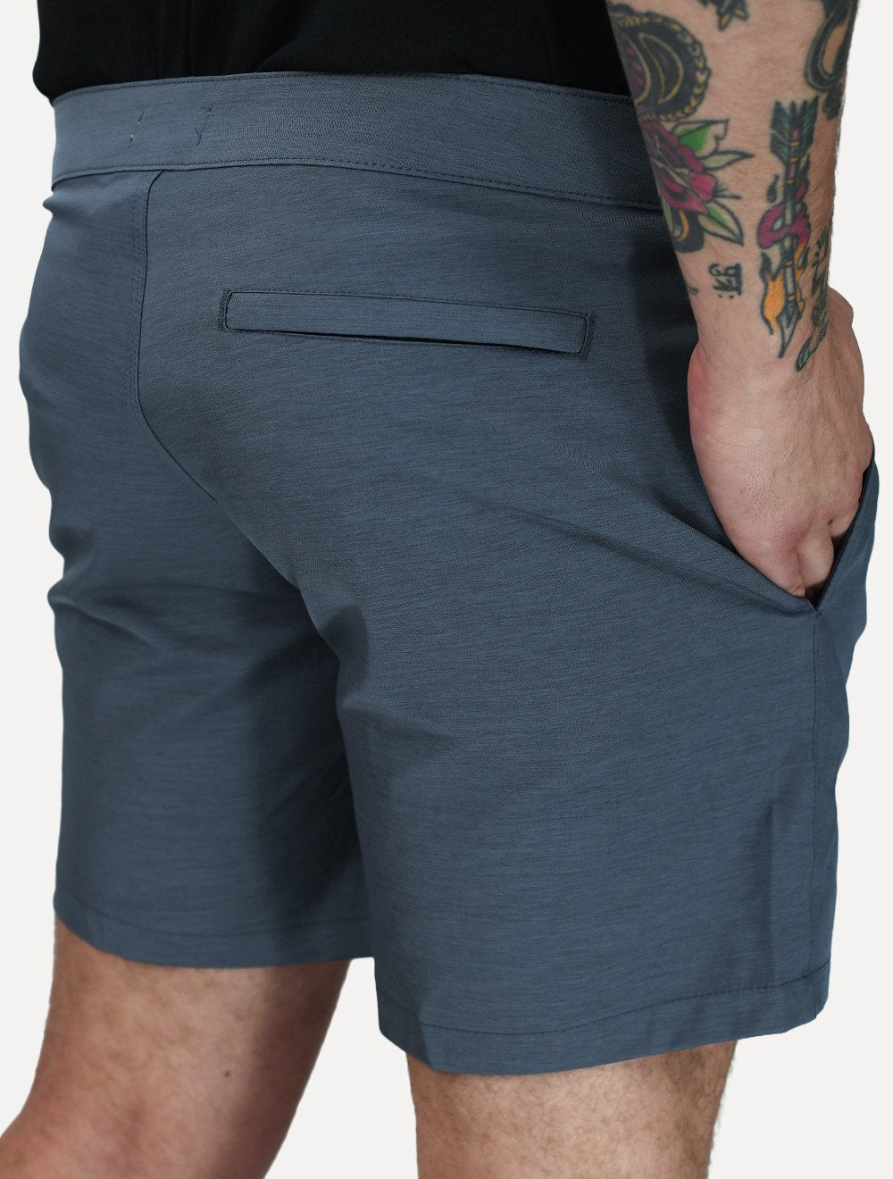 Short Calvin Klein Swimwear Masculino D'Água Botão Azul Marinho Mescla