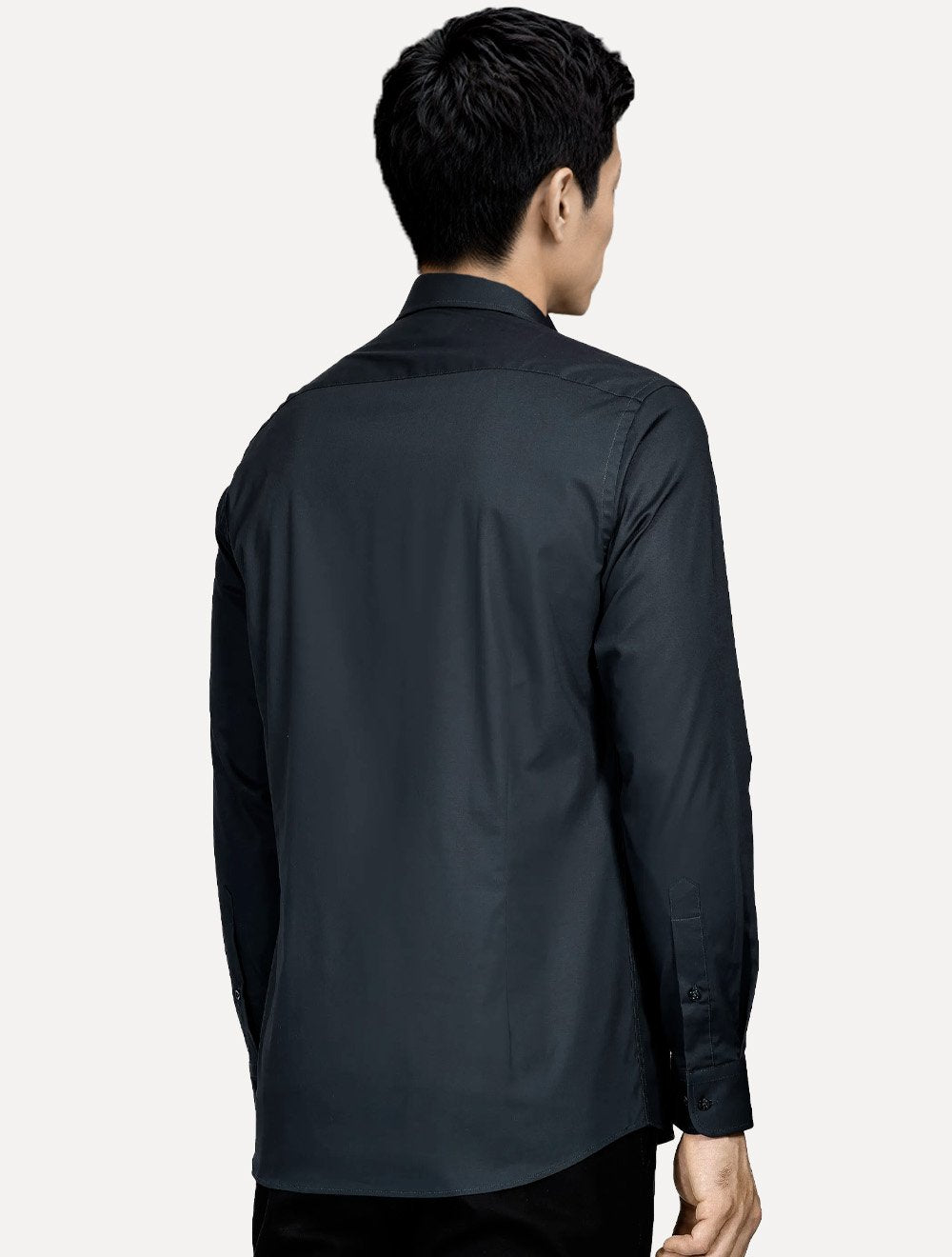 Camisa Aramis Masculina Slim Tricoline Liso Stretch Marinho Escuro