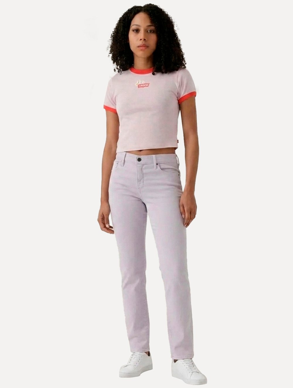 Camiseta Levis Feminina Flowers Ranger Rosa Claro