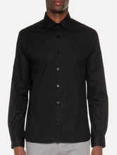 Camisa Ellus Masculina Tricoline LY Slim Italian Preta