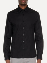 Camisa Ellus Masculina Tricoline LY Slim Italian Preta