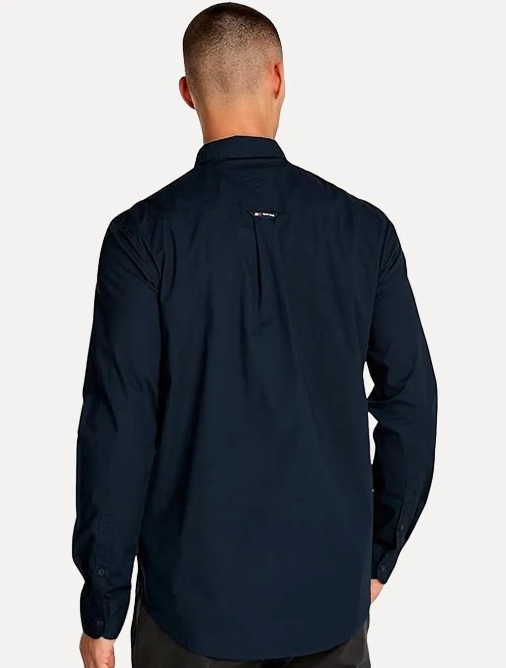 Camisa Tommy Jeans Masculina Regular Entry Poplin Azul Marinho