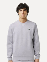 Moletom Lacoste Masculino Crewneck Sport Mesh Panels Cinza Mescla