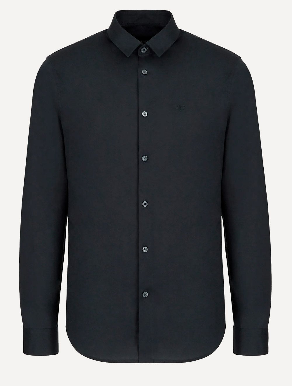 Camisa Armani Exchange Masculina Cotton Slim Fit Mono Logo Azul Marinho