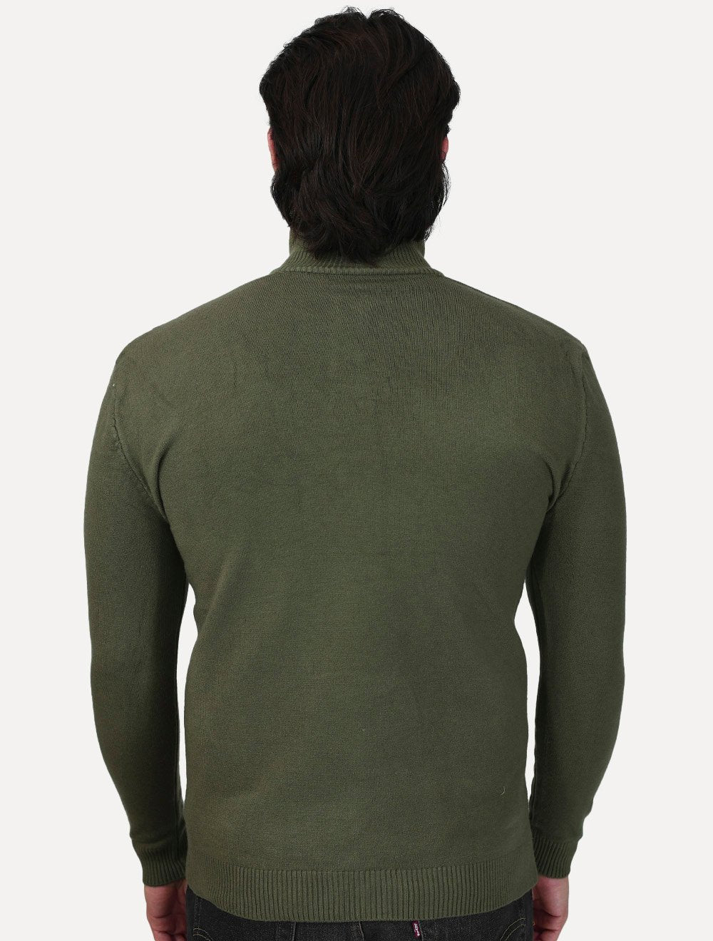 Suéter Dixen Masculino Tricot Half-Zip Gola Alta Verde