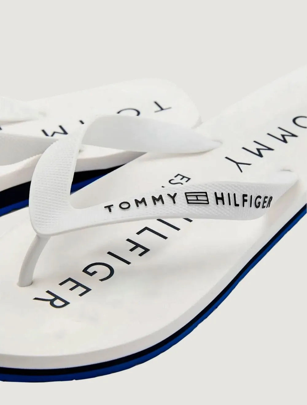 Chinelo Tommy Hilfiger Masculino Rubber Strip Simon 34R Azul/Branco