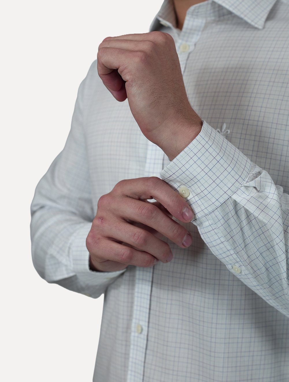 Camisa Dudalina Masculina Slim Superfine Cotton Xadrez Roxo/Branca