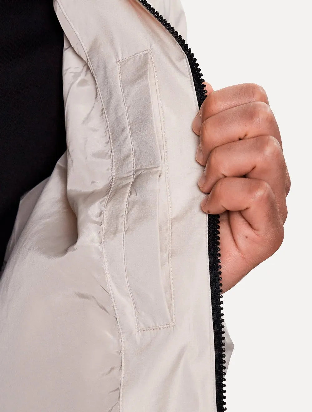 Jaqueta Calvin Klein Jeans Bomber Recycled Polyester Zip Up Off-White