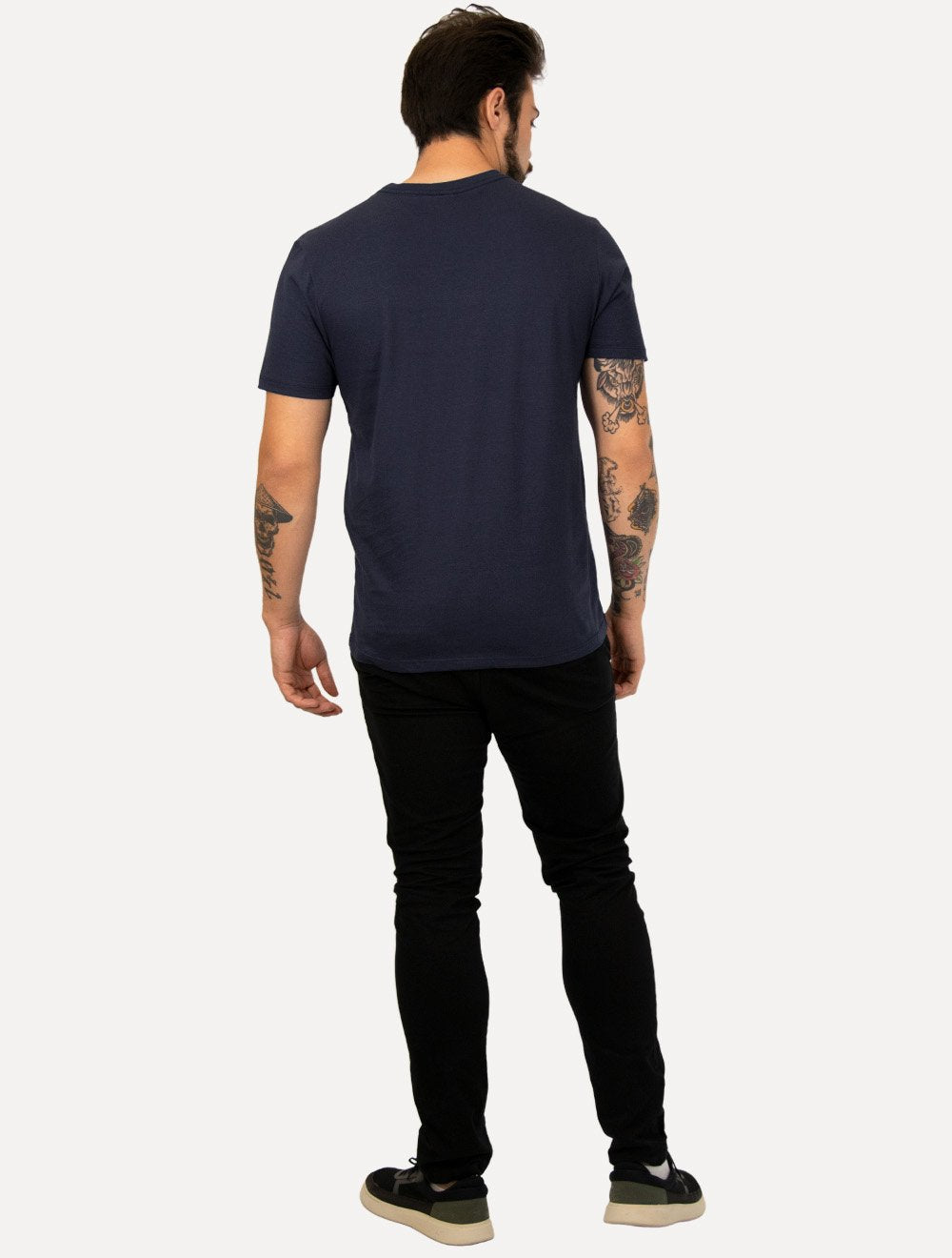 Camiseta John John Masculina Regular Logo Plat Azul Escuro