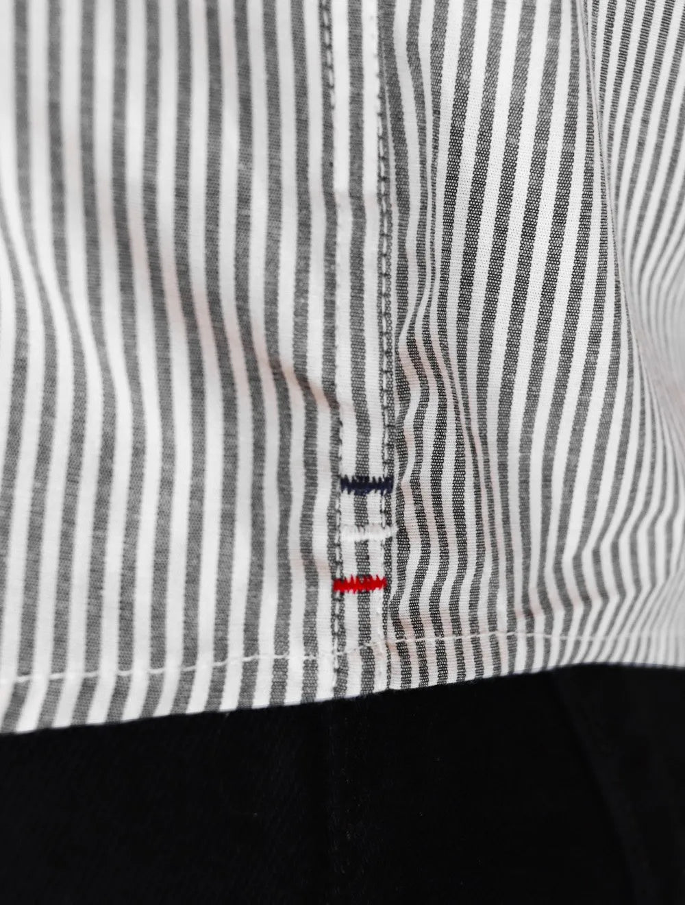Camisa Tommy Hilfiger Masculina Regular Striped Poplin Preta