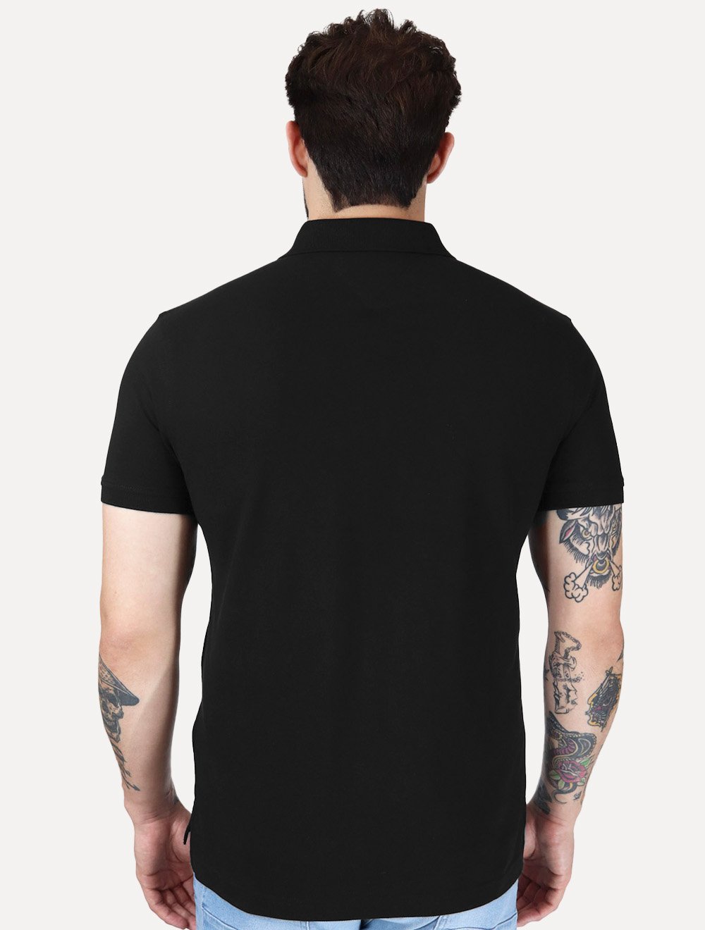 Polo Tommy Hilfiger Masculina Slim Piquet 1985 Preta