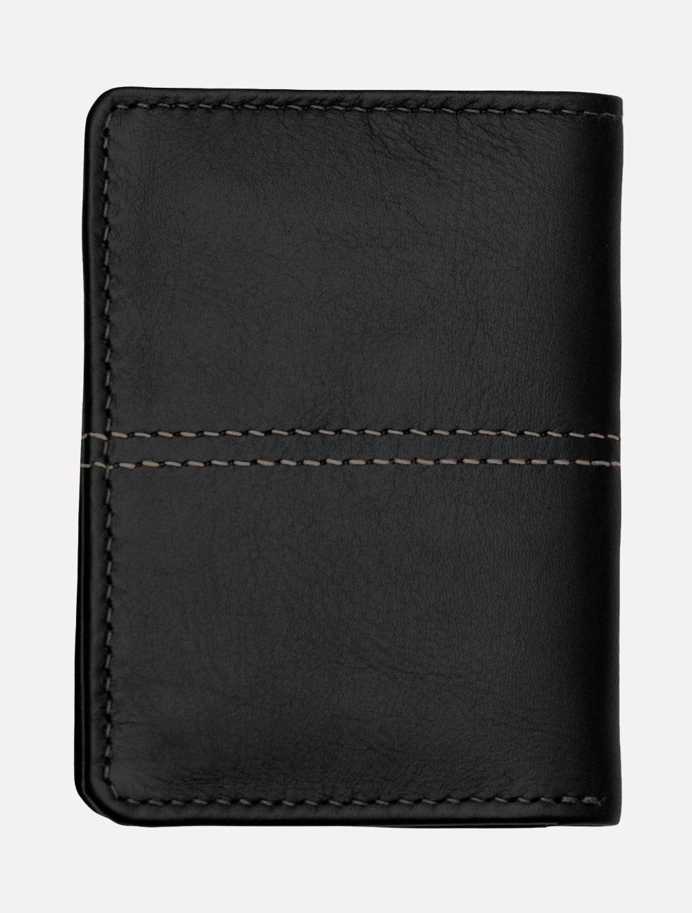 Carteira King & Joe Masculina Couro Vertical Pesponto Preto
