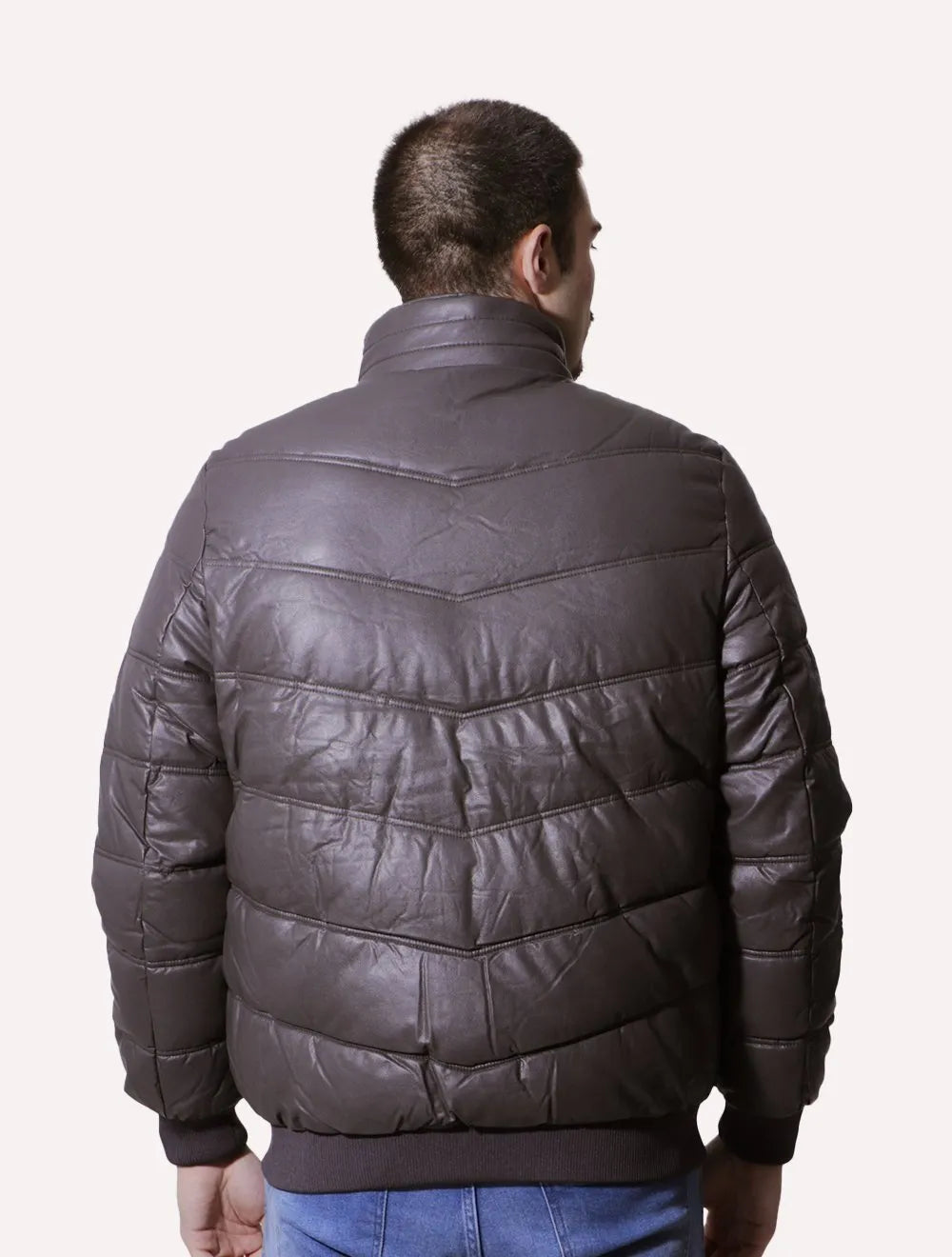 Jaqueta Victory Eagle Masculina PU Leather Bomber Grafite Marrom