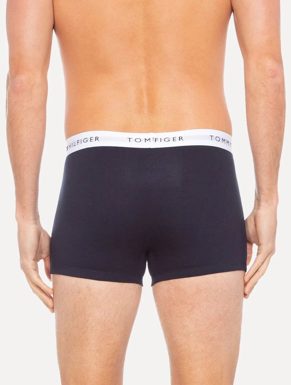 Kit Cuecas Tommy Hilfiger Cotton Stretch Trunk Repeat Vermelha/Marinho/Cinza 3UN