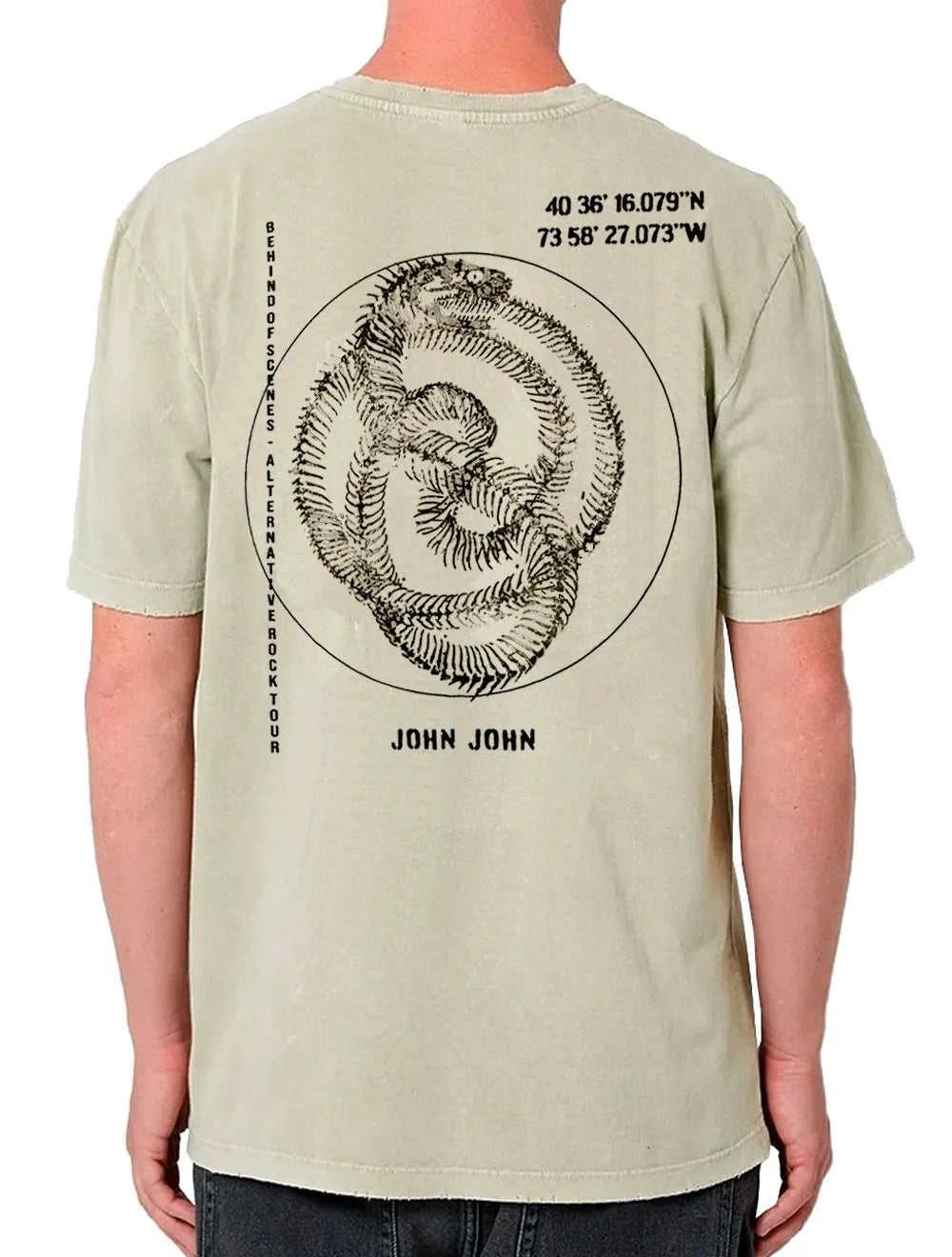 Camiseta John John Masculina Relaxed Snake Bone Cinza Claro