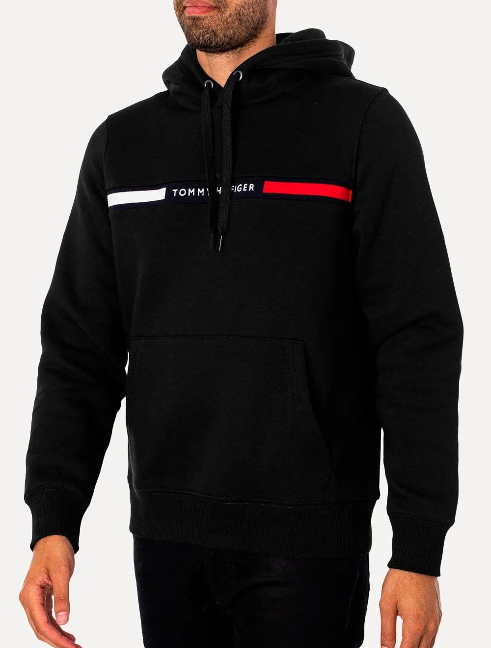 Moletom Tommy Hilfiger Masculino Chest Insert Hoodie Preta