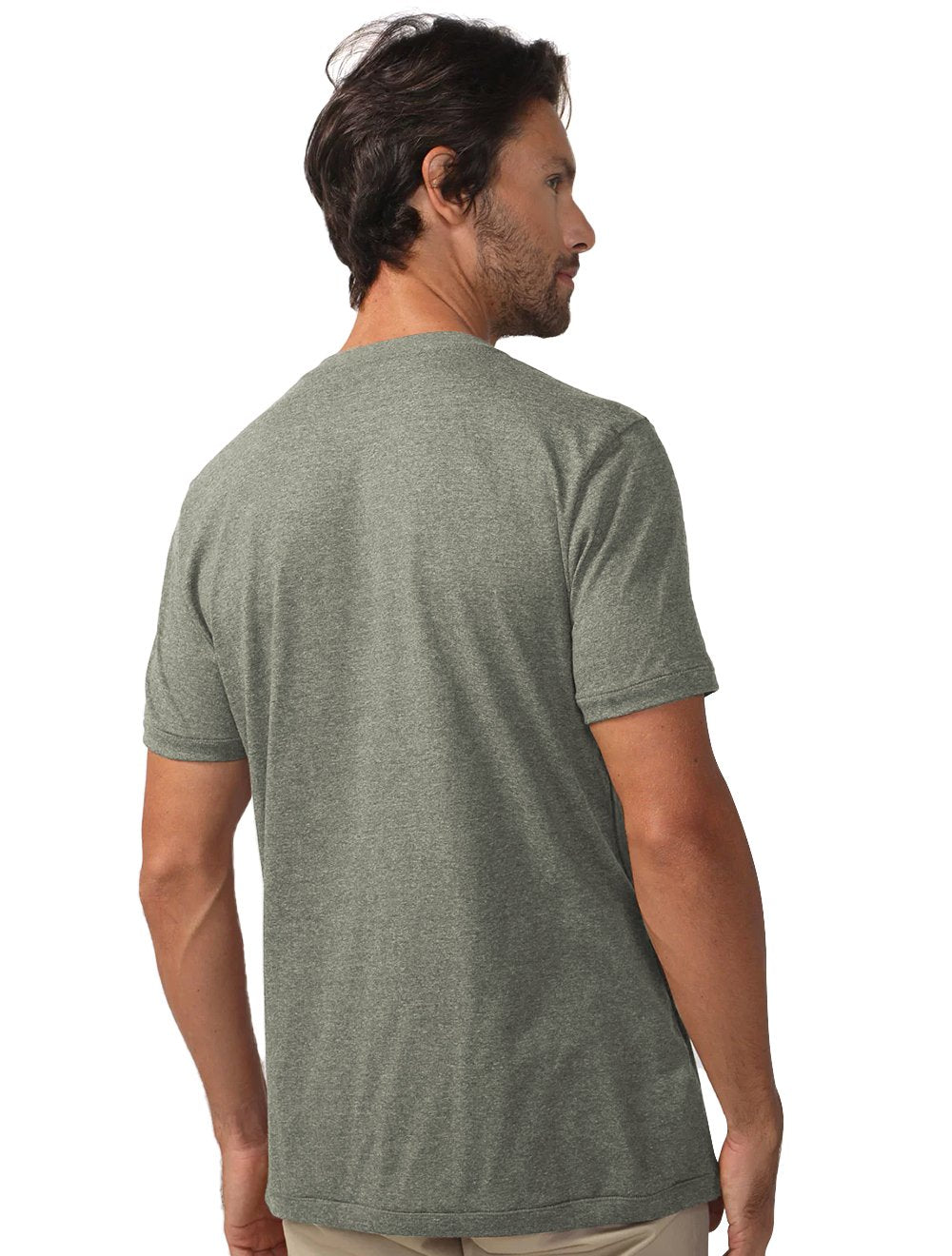 Camiseta Aramis Masculina Tingimento Eco Lisa Verde Militar Mescla